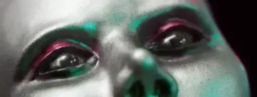 Project AD-01 Art Defines Zero One® Android Sculpture Special Edition Joule with silver eyes red LED