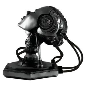 Project AD-01 handmade android LED art sculpture Omega with white LED lightup - handmade by artist freaky-Deek