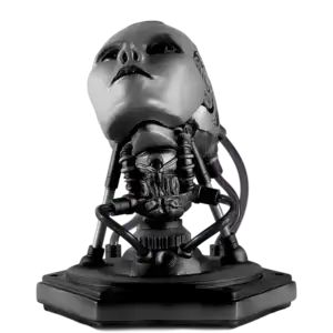 Project AD-01 front view of Android LED Art Sculpture Omega with black energy tubing Handmade By Artist freaky-Deek