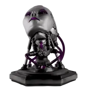 Project AD-01 front view of Android Led Art Sculpture Volta With purple and blue energy tubes Handmade By Artist freaky-Deek